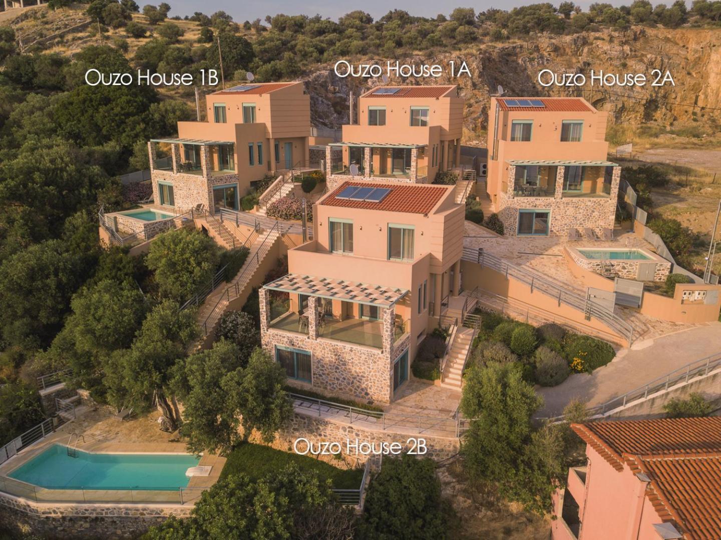 Ouzo Panoramic Houses 1, With Private Pool Plomari Eksteriør bilde
